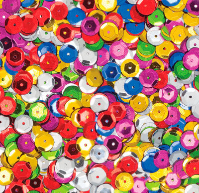 Creativity Street Cupped Sequins - Closeup of multicolored cupped sequins