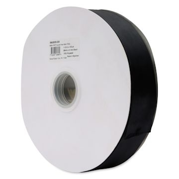 Open in modal - Morex Recycled Double Faced Satin Ribbon - Black, 1-1/2" x 100 yd, at an angle
