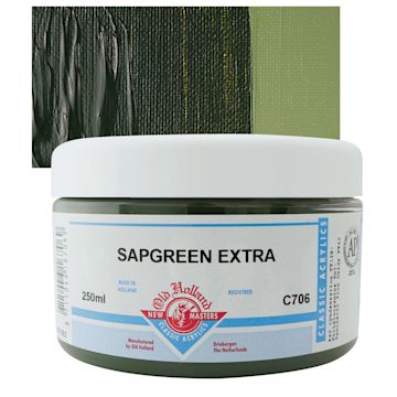 Open in modal - Old Holland New Masters Classic Acrylic Paint - Sap Green Extra and swatch