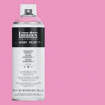 Open in modal - Liquitex Professional Spray Paint - Quinacridone Magenta 6, 400 ml can and swatch
