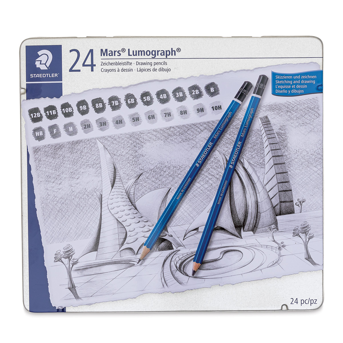 Staedtler Mars Lumograph Art Set | Drawing Kit with Art Pencils, Drawing  Pens, Eraser and Double Hole Sharpener (61 100)