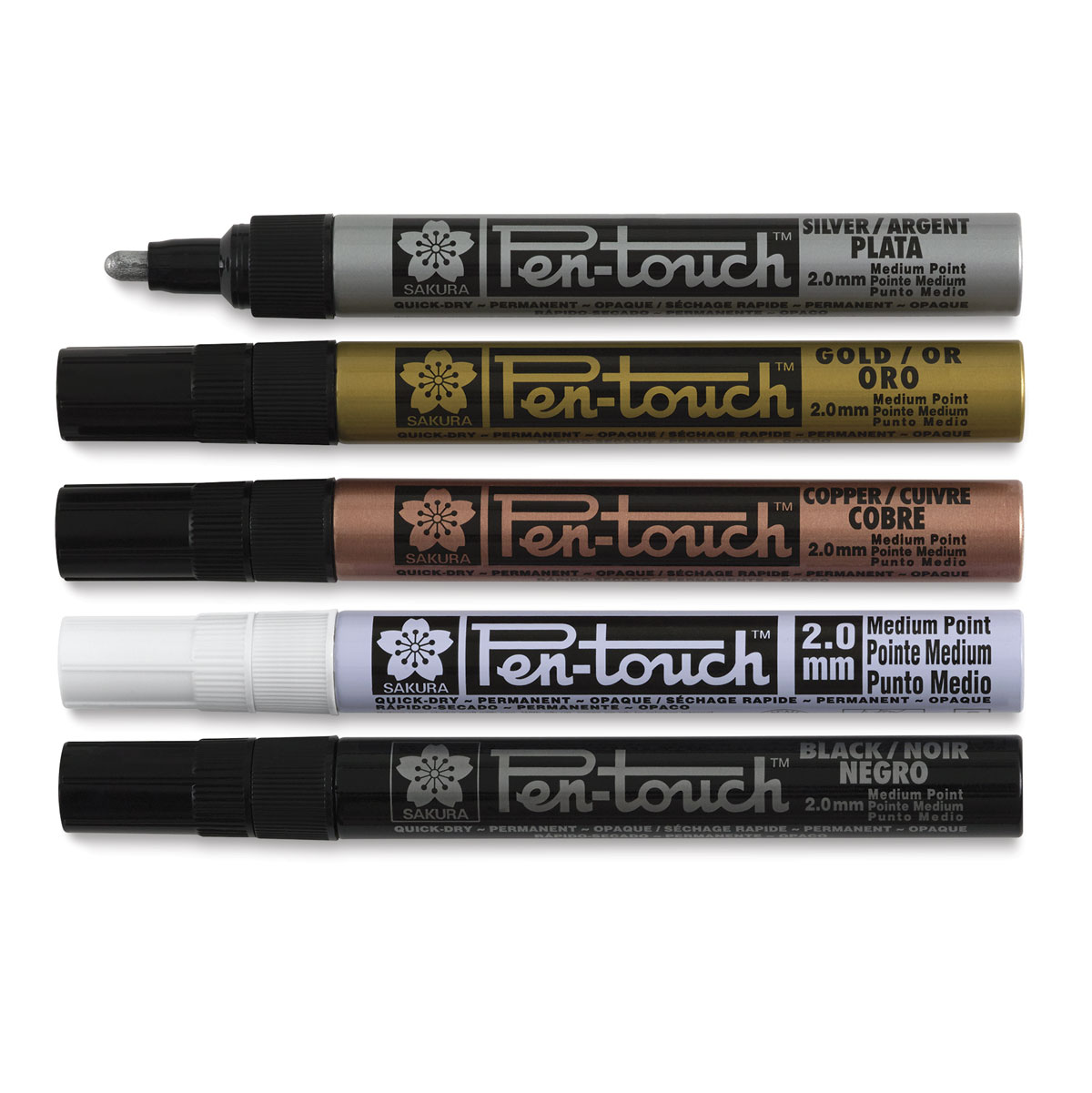 SAKURA Pen-Touch Calligrapher Paint Markers - Paint Pens for Metal, Wood,  Plastic, & More - Assorted Metallic Colors - Fine Tip Size - 4 Pack