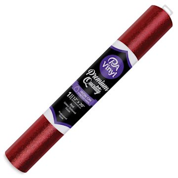Open in modal - PA Vinyl Iron-On Vinyl - Red, Stretch, Glitter Texture, 12" x 20"