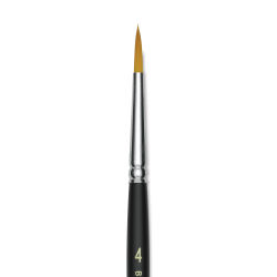Blick Masterstroke Golden Taklon Brush - Round, Short Handle, Size 4 (close-up)