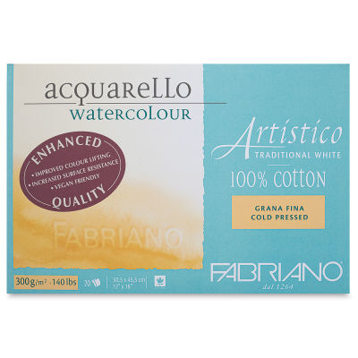 Fabriano Artistico Enhanced Watercolor Block - Traditional White, Cold Press, 12" x 18"
