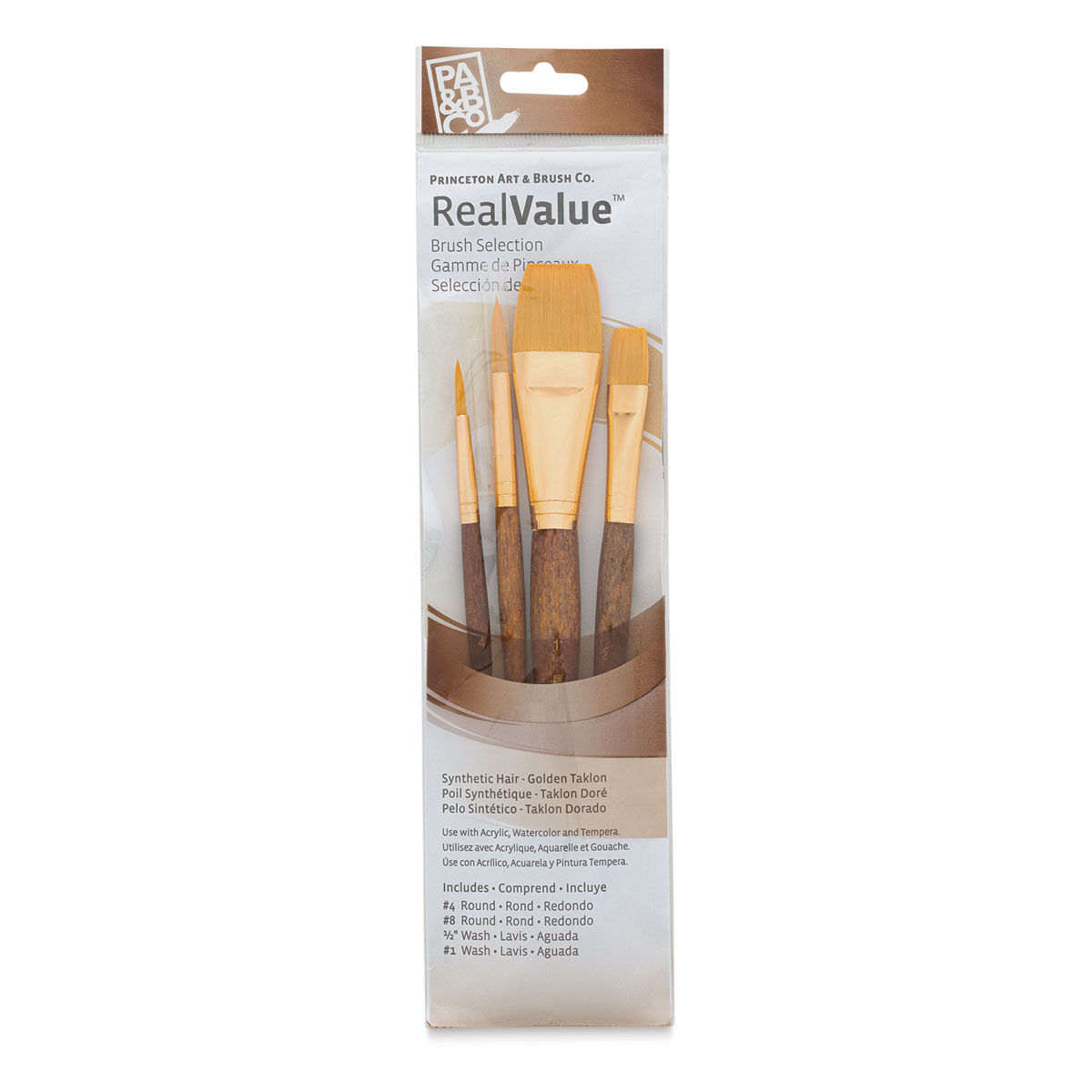 Synthetic-Golden Taklon Set of 4 brushes