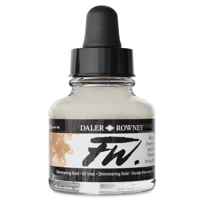 Daler-Rowney FW Acrylic Water-Resistant Artists Ink - 1 oz, Shimmering Gold