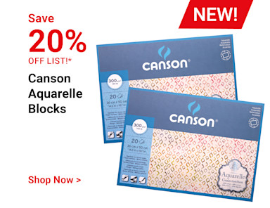 Save 20% off list! NEW! Canson Aquarelle Blocks. Shop now.