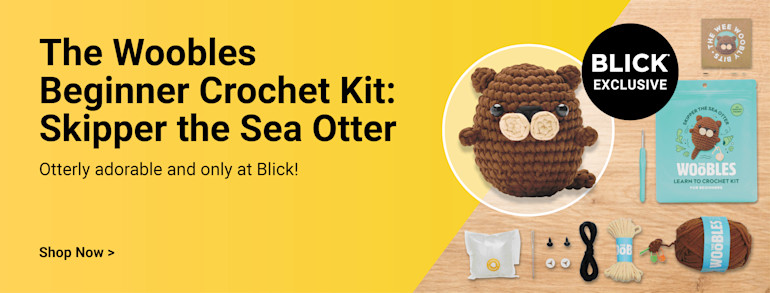 Blick exclusive. The Woobles Beginner Crochet Amigurumi Kit - Sea Otter. Otterly adorable and only at Blick! Shop now.