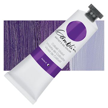Open in modal - Gamblin Artist's Oil Color - Cobalt Violet, 37 ml tube and swatch