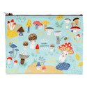 Blue Q Zipper Pencil Pouch - Cute Lil' Mushrooms, 9-1/2