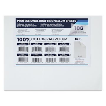 Open in modal - Pacific Arc Drafting Vellum Sheet Pack - 8-1/2" x 11", Pkg of 100, packaging