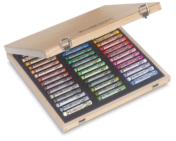 Rembrandt Soft Pastels Cardboard Box Set of 45 Full Sticks - Assorted Colors