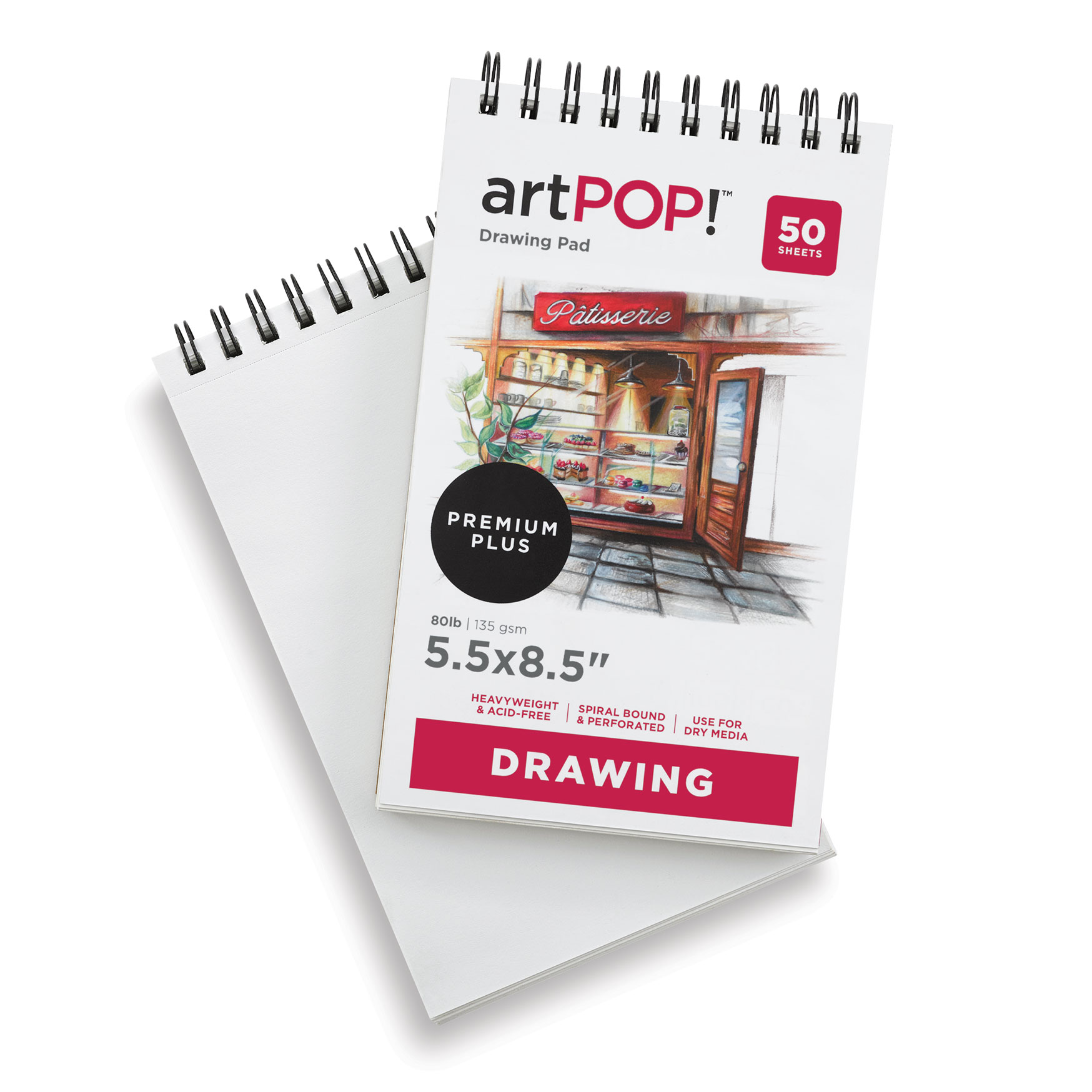 artPOP! Drawing Paper Pads, 2-Pack, 18 x 24, 30 Sheets Each, 80 lb  (135gsm), Acid Free Sketchbook for Dry Media, Wirebound Sketchpad for  Colored