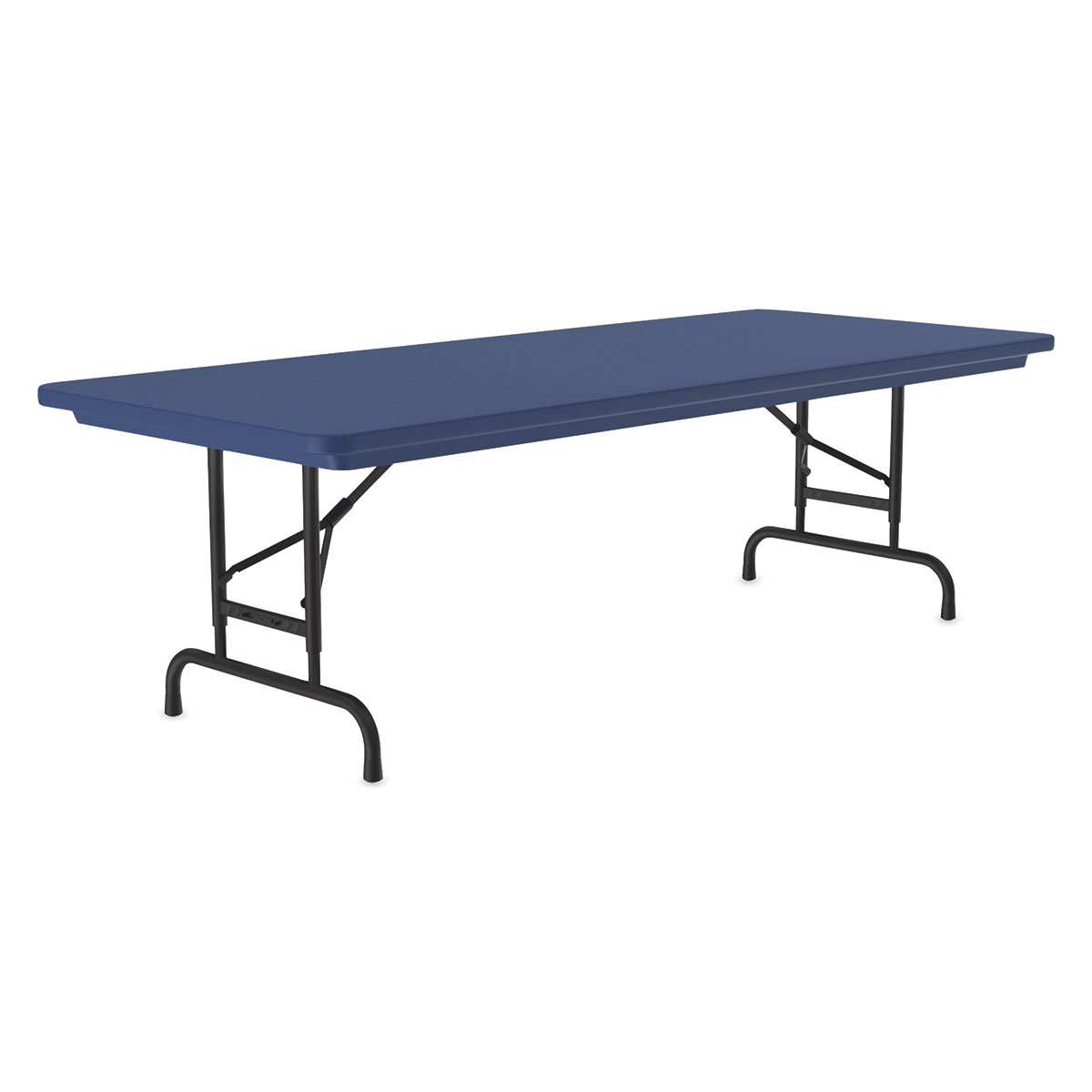Correll Plastic Resin Folding Table - 30' x 72', Blue, Adjustable Height