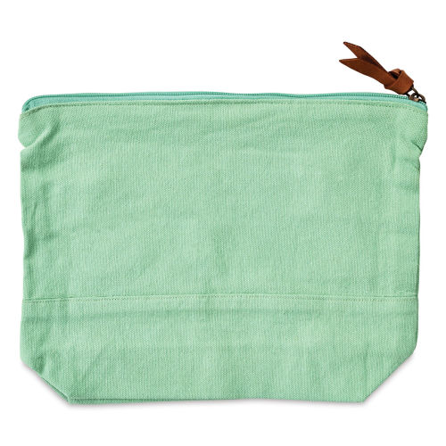 Harvest Import Washed Canvas Zipper Pouch - Green, 8H x 11W x 3D