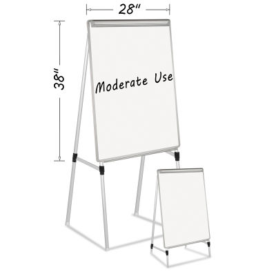Dry Erase Quad-Pod Presentation Easel - Shown as Table version and extended as floor version
