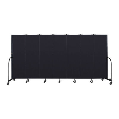 Screenflex Portable Room Dividers - 6 ft x 13 ft, Black, 7 Panel