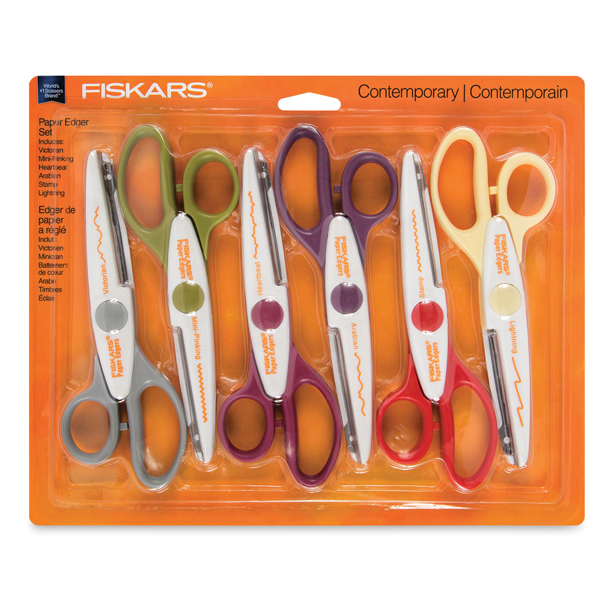 Fiskar's Paper Decorative Edger Scissors, Contemporary - 6 pack