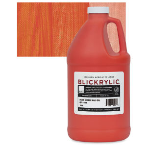 Blickrylic Student Acrylics - Fluorescent Orange, Half Gallon