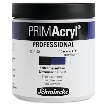 Open in modal - Schmincke Primacryl Professional Acrylic Paint - Ultramarine Blue, 237 ml Jar