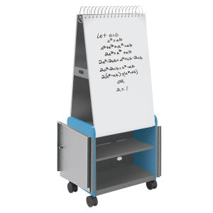 Smith Systems Cascade Spiral Noteboard Unit - Cerulean, Shelves, With Doors