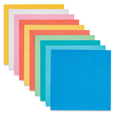 Aitoh Matt Metallic Origami Paper - Double-Sided, 6" x 6", Assorted Colors, Package of 15 Sheets (Double-Sided sheets shown)