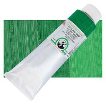 Open in modal - Old Holland Classic Oil Color - Old Holland Bright Green, 225 ml tube and swatch