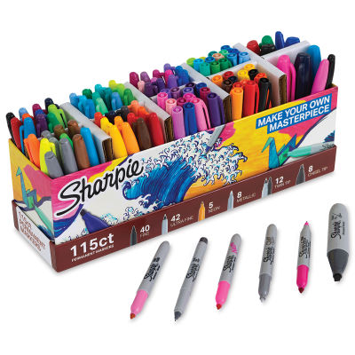 Sharpie The Ultimate Collection - Set of 115 (open showing contents)