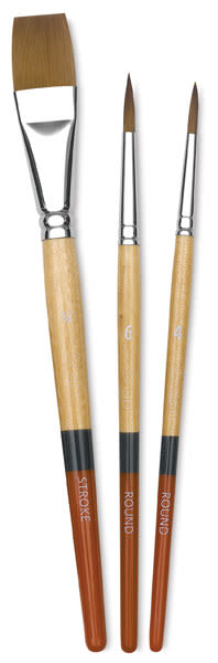 Open in modal - Princeton Snap! Golden Taklon Brush Set - Short Handle, Set 2