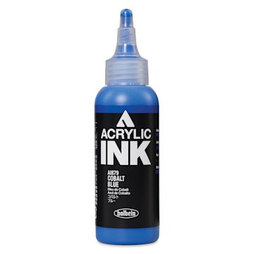 Open in modal - Holbein Acrylic Ink - Cobalt Blue, 100 ml, front of the bottle