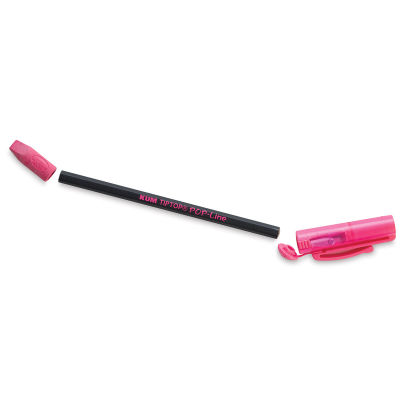 Kum Tiptop Pop-Line Pencils - Single pencil with Cap and Eraser removed and adjacent
