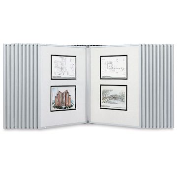 Open in modal - Multiplex Swinging Panel Display - 24" x 36", Gray, 10 Panels, Wall Unit