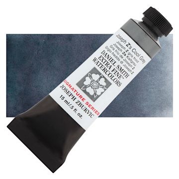 Open in modal - Daniel Smith Extra Fine Watercolor - Joseph Z's Cool Grey, 15 ml tube and swatch