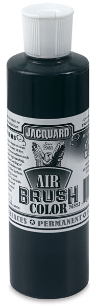 Jacquard Airbrush Paints - Front view of Black Bottle