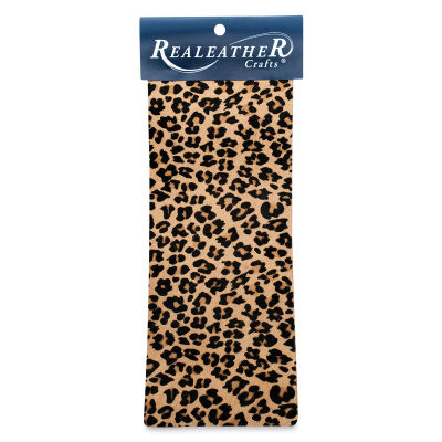 Realeather Printed Leather Trim - Front of package of Mini Leopard pattern
