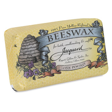 Jacquard Beeswax - 1lb Block of packaged Beeswax shown at slight angle