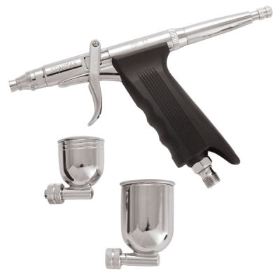 Sparmax GP50 Airbrush - Side view with interchangeable Color Cups
