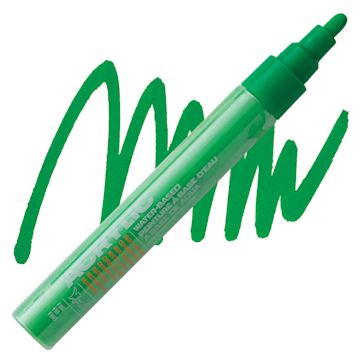 Open in modal - Montana Acrylic Marker - 2 mm Tip, Shock Green marker and swatch