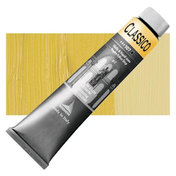 Open in modal - Maimeri Classico Oil Color - Naples Yellow Deep, 200 ml tube and swatch