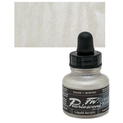 Daler-Rowney FW Acrylic Pearlescent Liquid Acrylic Artist's Ink - 1 oz, White Pearl