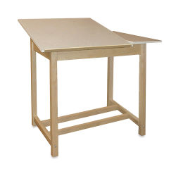 Hann Basic Drafting Table - left angle view showing split top in drafting position