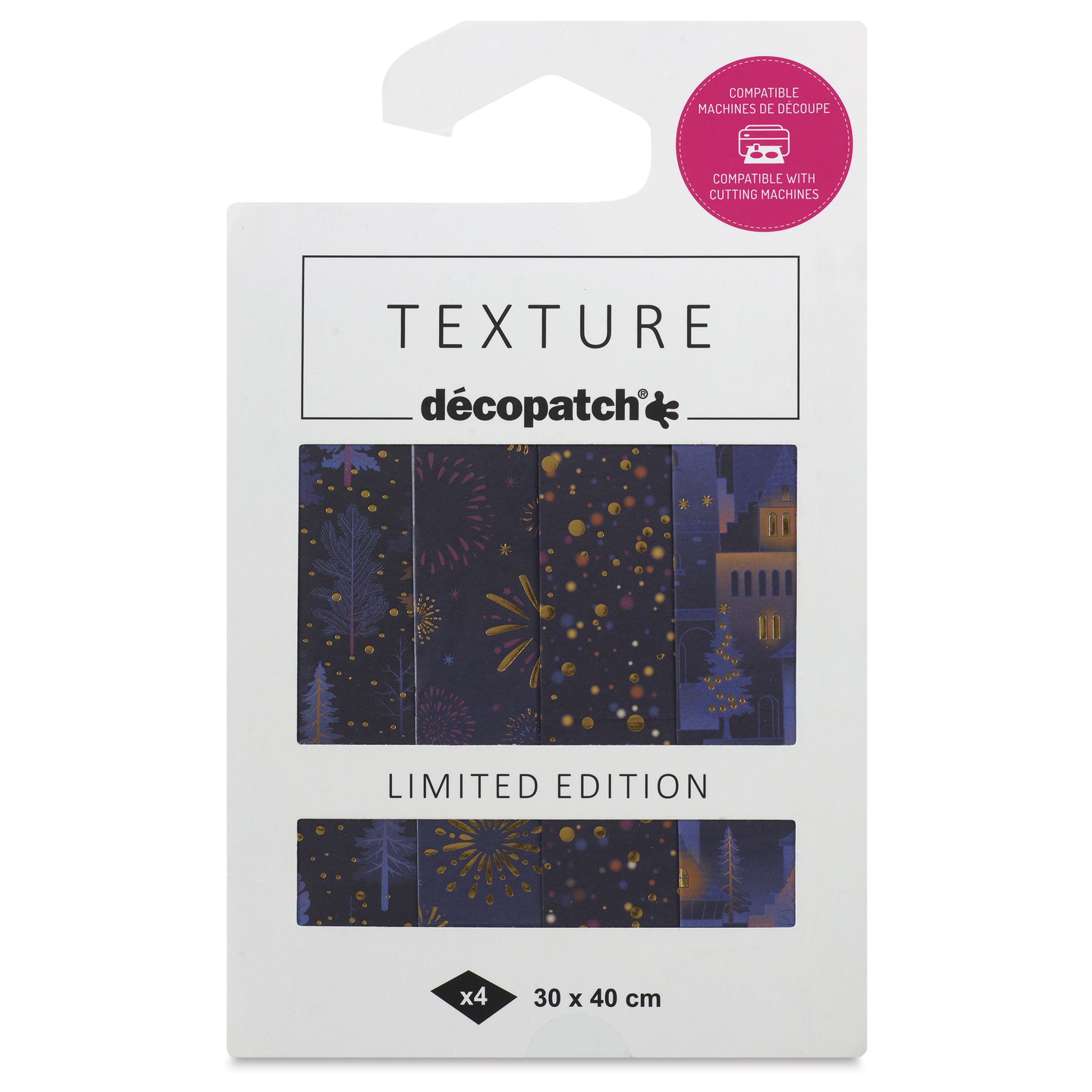 Hobbypapier Décopatch 30x40cm set à 4 vel thema Shades of Blue