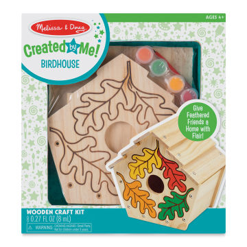 Melissa & Doug Created by Me Birdhouse Wooden Craft Kit, front of the packaging 
