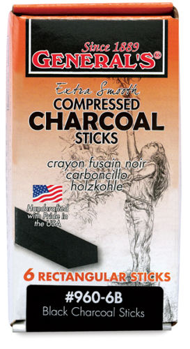 General's Compressed Charcoal Sticks 6B 