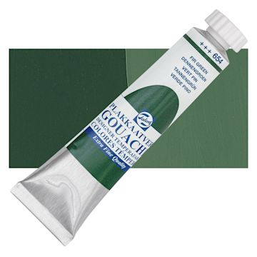 Open in modal - Royal Talens Gouache - Fir Green, 20 ml tube and swatch