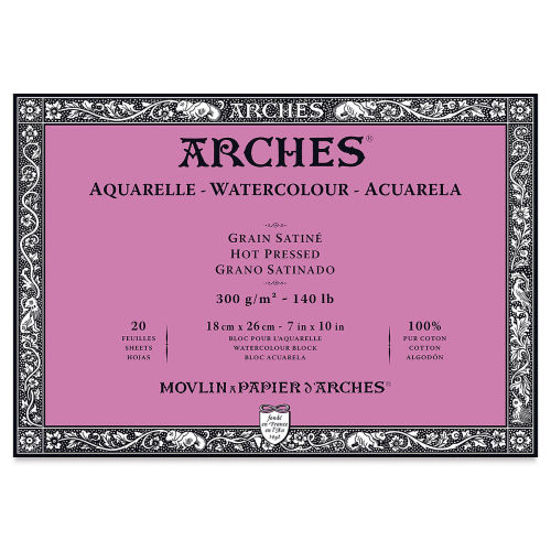 Arches Watercolor Block 7 x 10 Rough, 20 Sheets • Price »