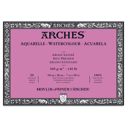 Arches Watercolor Block - 7" x 10", Hot Press, 20 Sheets