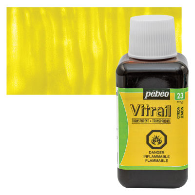 Pebeo Vitrail Paint - Lemon, 250 ml bottle
