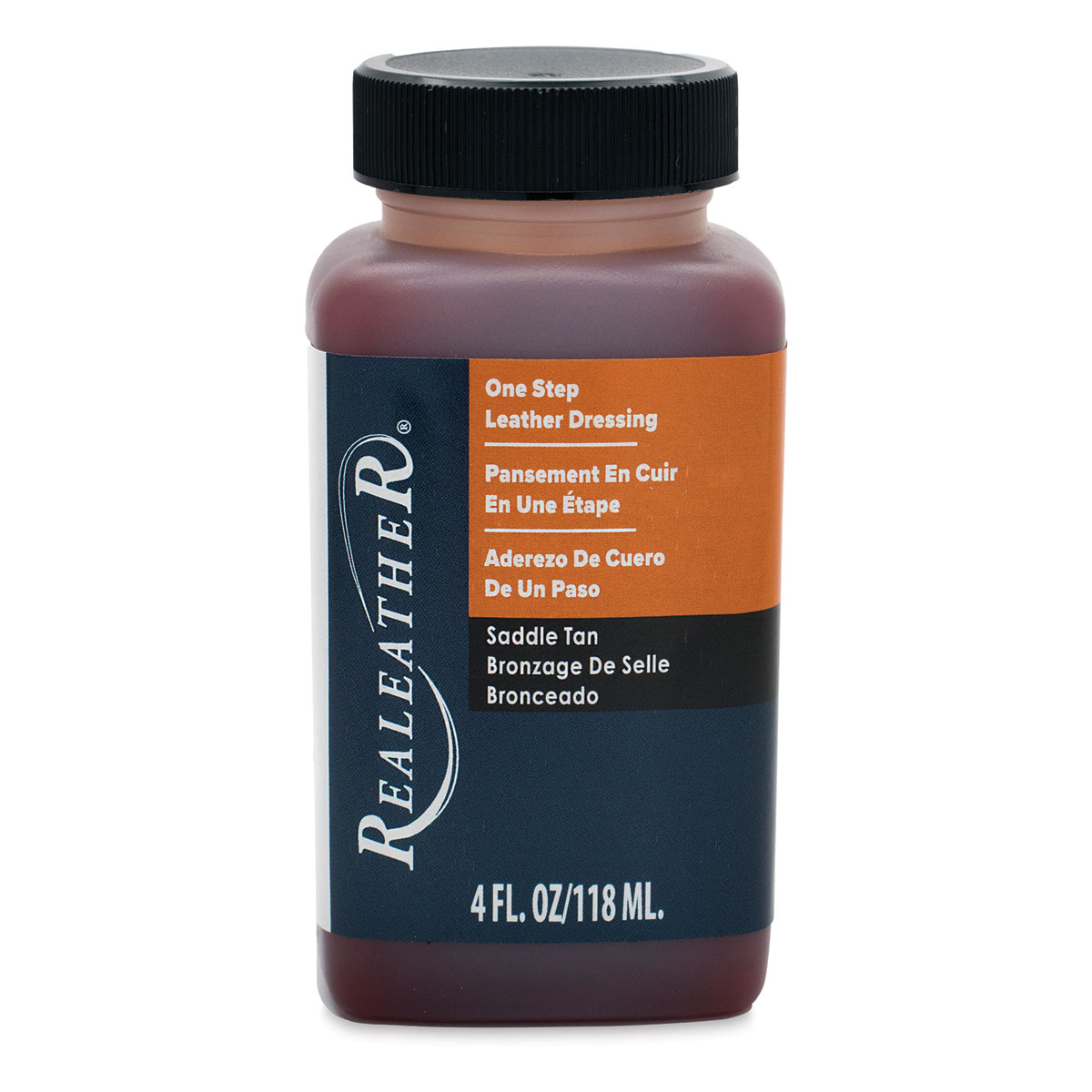 Realeather Crafts F220-204 4 oz One Step Leather Dressing Saddle Tan